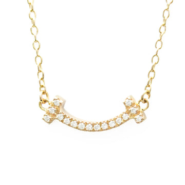 TIFFANY T Smile Mini Diamond Necklace Pink Gold [18K] Diamond Men,Women Pendant Necklace