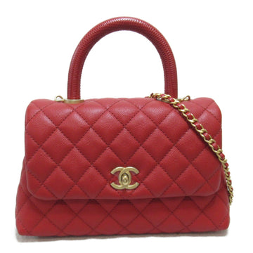 CHANEL Coco Handle ChainShoulder XS Bag XS Red Caviar Skin [Grained Calf]