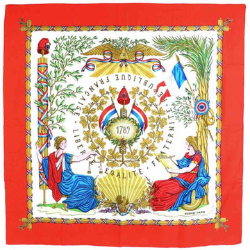 HERMES Scarf Carre 90 Silk Red/Multicolor Women's e55797