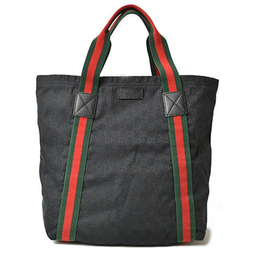 GUCCI bag tote  canvas GG black sherry line 189669