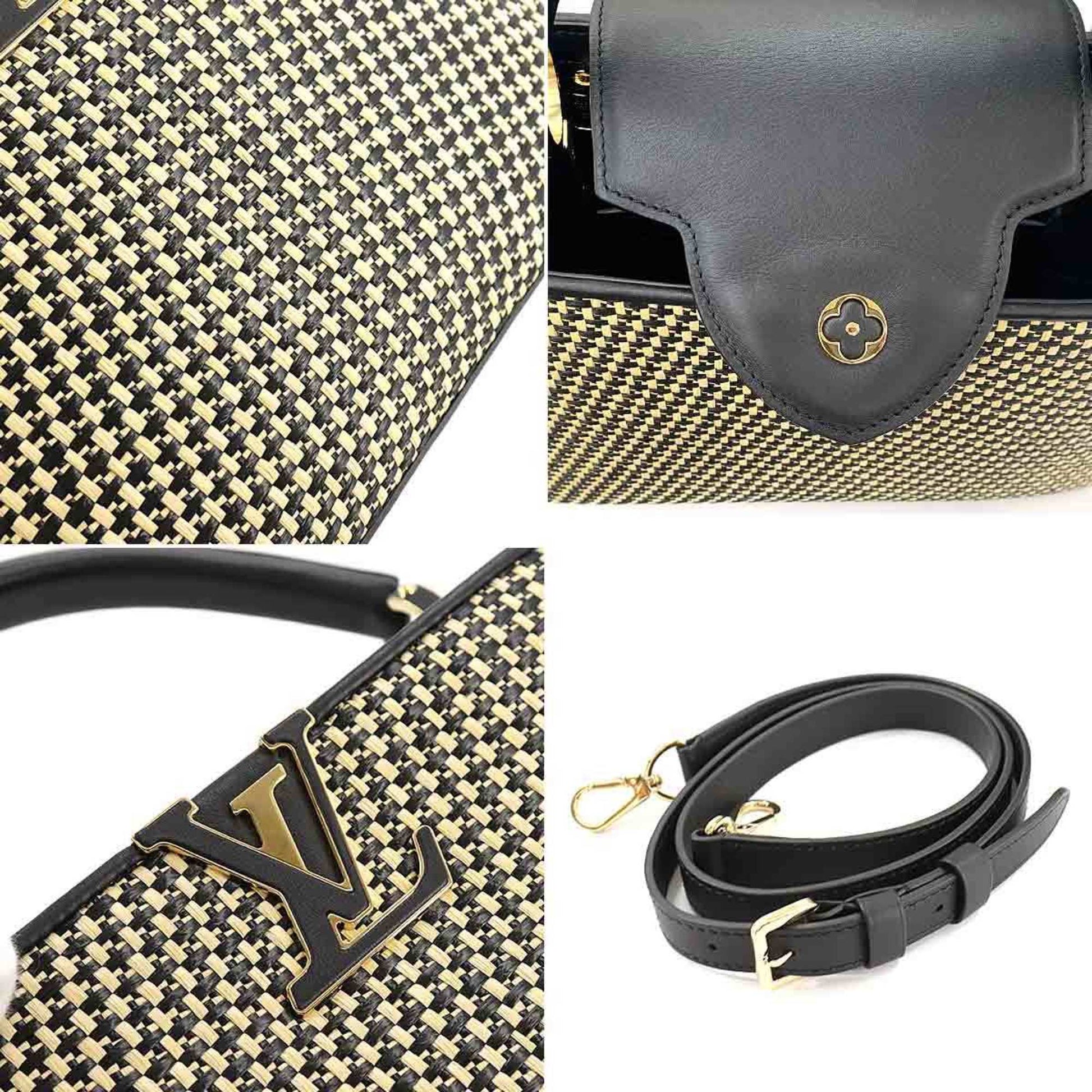 Louis Vuitton handbag capucines mm raffia shoulder strap101055