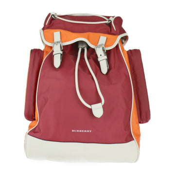 BURBERRY rucksack daypack 4074250 nylon leather red orange white backpack