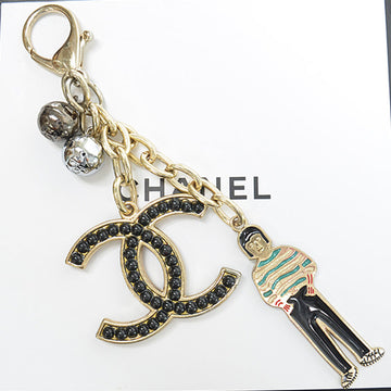 CHANEL key holder here mark gold multi plastic charm ladies