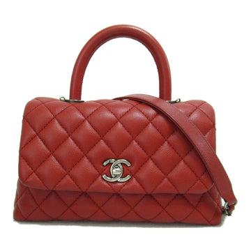 CHANEL Coco Handle ChainShoulder Bag Red Caviar Skin [Grained Calf]