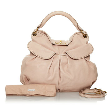Miu Miu Miu handbag shoulder bag 2way light pink leather ladies MIUMIU