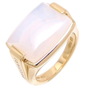 Bvlgari Milky Quartz Allegra Ladies Ring 750 Yellow Gold No. 14.5