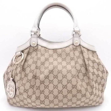 GUCCI Handbag GG Canvas Suki Canvas/Leather Beige Women's 211944