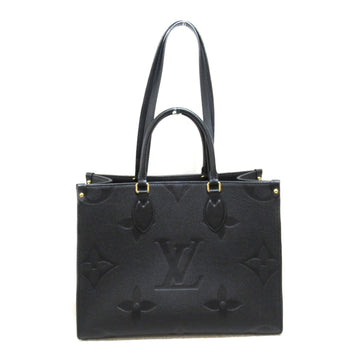 LOUIS VUITTON On The Go MM Shoulder Bag Black Black Calfskin [cowhide] M45595