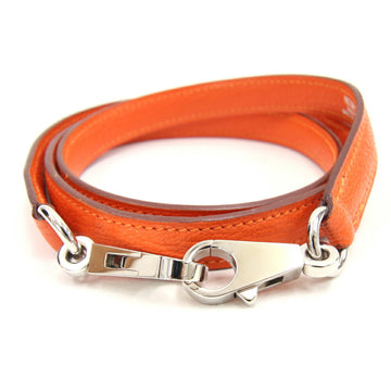 HERMES shoulder strap orange leather bag