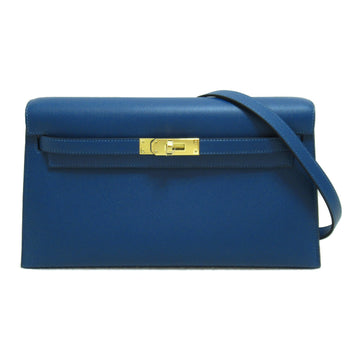 HERMES Kelly Elan Deep blue Shoulder Bag Blue Deep blue leather