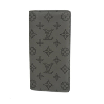 LOUIS VUITTONAuth  Monogram Shadow Portefeuille Brazza M81335 Long Wallet Gray