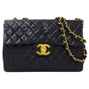Chanel Bag Matelasse 34 Women's Shoulder Lambskin Black Double Chain Respect for the Aged Day