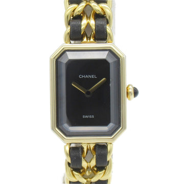 CHANEL Premiere M Wrist Watch Watch Wrist Watch H0001 Quartz Black Gold Plated leather H0001