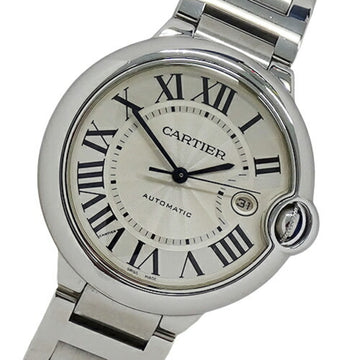 CARTIER Watch Men's Ballon Blue LM Date Automatic AT Stainless Steel SS W69012Z4 Silver Round Overhauled/Polished