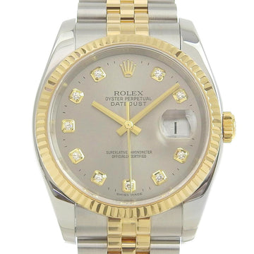 Rolex Datejust men's self-winding watch 10P diamond gray dial combination 116233G F number