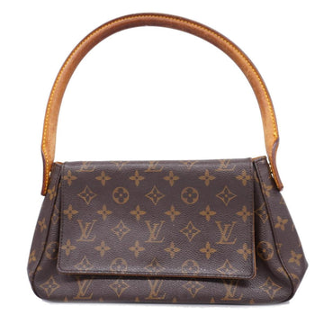 LOUIS VUITTON Shoulder Bag Monogram Mini Looping M51147 Brown Ladies