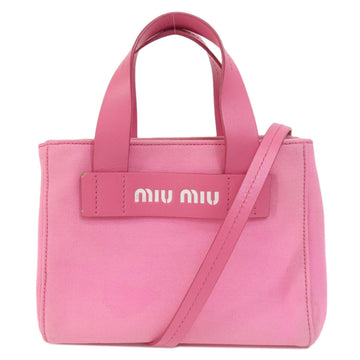 MIU MIU Miu Handbag Canvas Women's MIUMIU