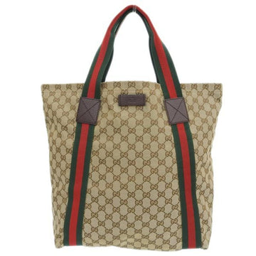 GUCCI GG Canvas Tote Bag 189669 Beige Women's