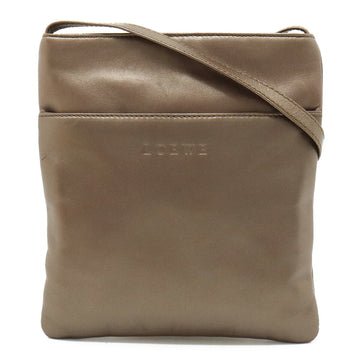 LOEWE shoulder bag pochette leather bronze