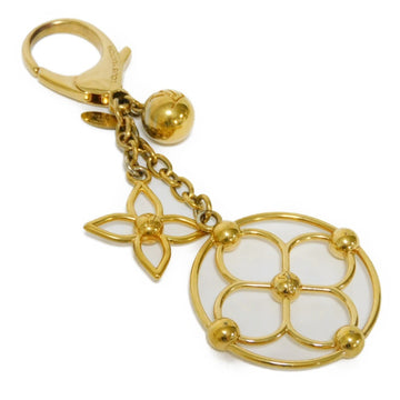 LOUIS VUITTON Keychain Bag Charm Bloomy LV Logo Ball Keyring Monogram Flower Plated Gold M67931 Women's
