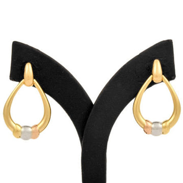 Cartier Three Color Door Knocker Earrings K18PG / YG WG Swing Drop