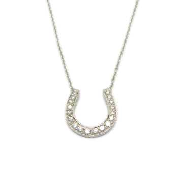 TIFFANY Pt950 horseshoe diamond necklace silver Pt950/diamond