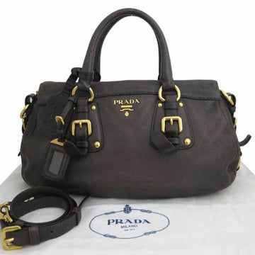 Brown Prada Leather Shoulder Bag – Designer Revival
