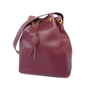 CARTIERAuth  Must Women's Leather Shoulder Bag Bordeaux