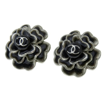 CHANEL Camellia Cocomark Earrings Black Ladies