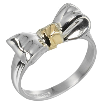 TIFFANY & Co. No. 10 Ring Ribbon Vintage Silver 925 K18 Gold Women's