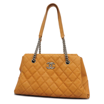 CHANELAuth  Matelasse Chain Shoulder Women's Caviar Leather Shoulder Bag Brown