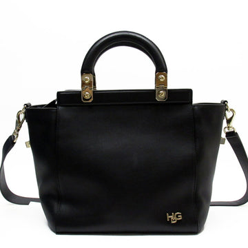 GIVENCHY Handbag Shoulder Bag 2Way HDG Black Gold Leather