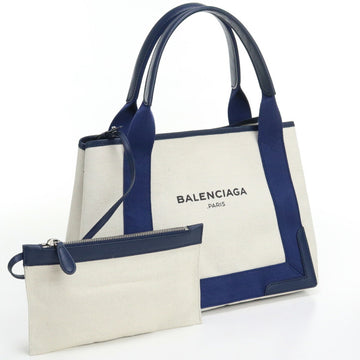 BALENCIAGA navy cabas S 339933 tote bag canvas unisex