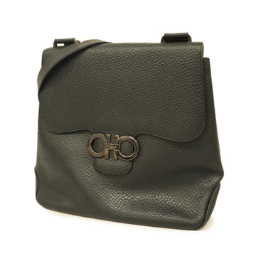 SALVATORE FERRAGAMO Shoulder Bag Gancini Leather Black Ladies