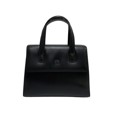 LOEWE Anagram Logo Engraved Calf Leather Genuine Handbag Mini Tote Bag Black