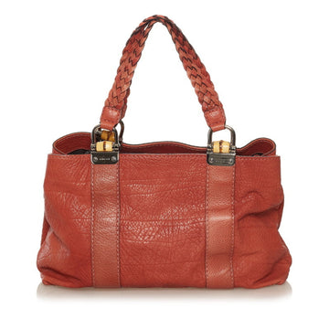 Gucci Bamboo Handbag 232947 Red Leather Ladies GUCCI