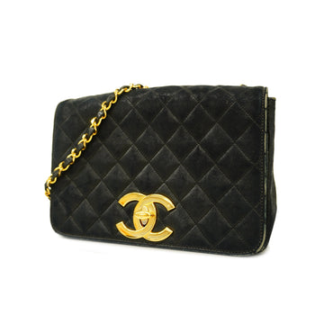 CHANELAuth  Matelasse Single Chain Women's Leather Shoulder Bag Black