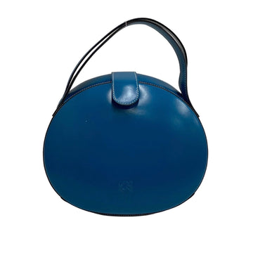 LOEWE Anagram Logo Calf Leather Genuine Mini Handbag Vanity Bag Turquoise Blue 19548