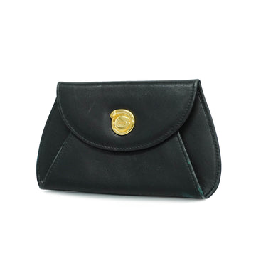 CARTIERAuth  Panthere Pouch Women's Leather Pouch Black