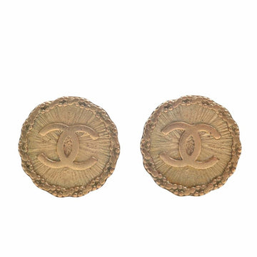 CHANEL Cocomark round earrings gold ladies