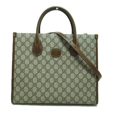 GUCCI Interlocking G GG Supreme Small Tote Bag Beige Brown GG Supreme 659983