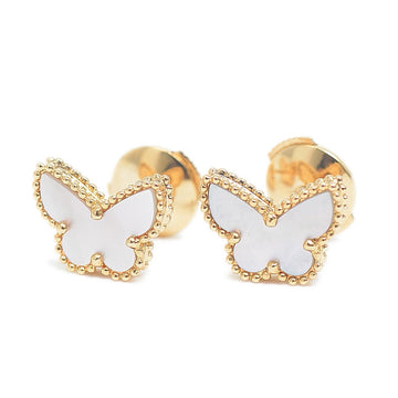 VAN CLEEF & ARPELS Sweet Alhambra Papillon Earrings K18YG Mother of Pearl