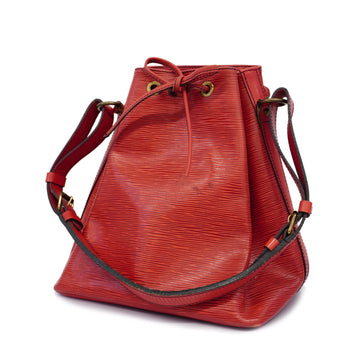 Auth Louis Vuitton Epi Noe M44017 Women's Shoulder Bag Castilian Red,Noir