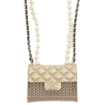 Chanel Metal Artificial Pearl Pendant (Gold)