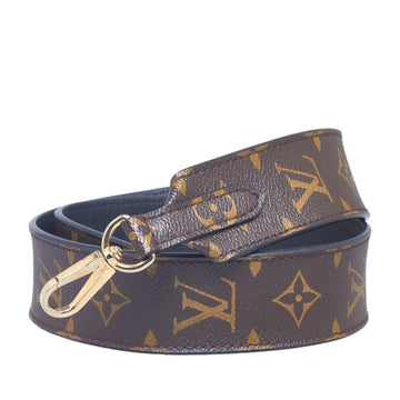 LOUIS VUITTON Monogram Shoulder Strap J02288 Brown Noir Black PVC Leather Women's