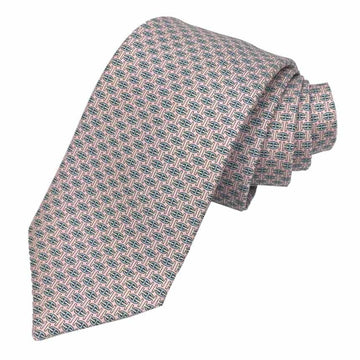 HERMES necktie silk twill tie H AU MAILLION ROSE PALE/CIEL/BLANC pink Shane dankl men's