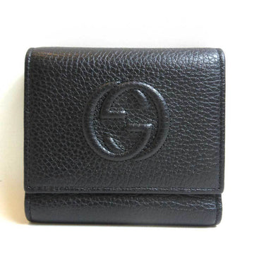 GUCCI wallet leather tri-fold black 598207