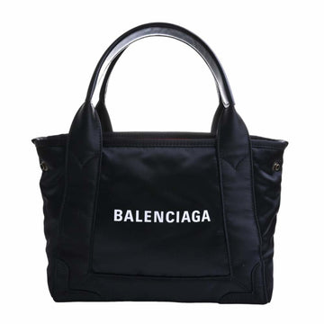 BALENCIAGA Nylon Navy Cabas XS Handbag 390346 Black Women's