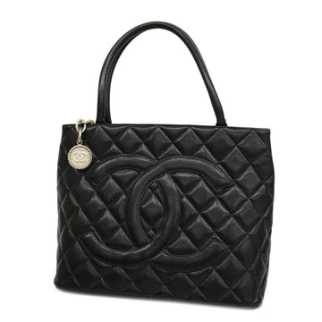 CHANELAuth  Reprint Tote Women's Caviar Leather Tote Bag Black