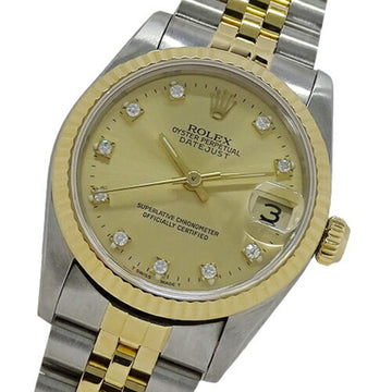 ROLEX Datejust 68273G R number boys watch 10P diamond automatic winding AT stainless steel SS gold YG combination polished